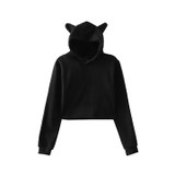 Cat Ear Crop Hoody - Cotton