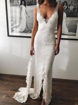 Sexy Mermaid Lace V-Neck Bridal Wedding Dress Sexy Mermaid Lace V-Neck Bridal Wedding Dress