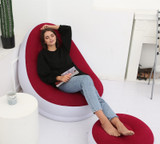 Lerinee Sofa Cover - BEAN BAG lazy sofa inflatable folding recliner outdoor sofa bed with pedal comfortable flocking single sofa chair pile coating