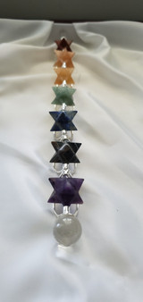 7 CHAKRA SPINNING MERKABA HEALING CHRYSTAL WAND.