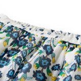 Sweet Floral-Print Elastic Waist Pleated Swing Silk Casual Midi Skirt
