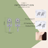 Women's Earrings 925 Sterling Silver Vintage Dream Catcher Drop