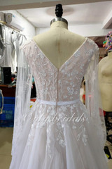 onlybridals Boho Wedding Dress Puff Long Sleeves A-Line Appliques Floor Length real wedding dress