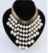 Multi layer Tassel Pearl Necklace