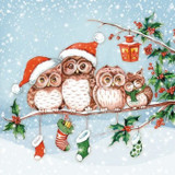 Christmas Owls Diamond painting