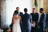 A-line V neck Beaded Wedding Dress With Sleeves Rustic Wedding Gowns Sparkly Bridal Gowns AMY2872