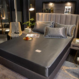 Solid Color Ice Silk Fitted Sheet