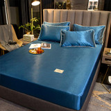 Solid Color Ice Silk Fitted Sheet