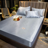 Solid Color Ice Silk Fitted Sheet