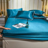 Solid Color Ice Silk Fitted Sheet