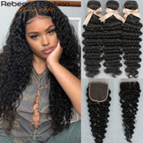 Fashion Brazilian Deep Wave Hair Bundles With Closure Remy Human Hair Weaves 3 Bundles Deep Wave With Closure Fashion Brazilian Deep Wave Hair Bundles With Closure Remy Human Hair Weaves 3 Bundles Deep Wave With Closure