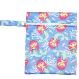 Travel PUL Wet Bags Baby Waterproof Cloth Diaper Bag Single Zipper Print Reusable Baby Nappy Wet Dry Bags Wetbags 25x20cm
