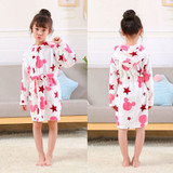 Cartoon Children's Robe Flannel Baby Bathrobe Long Sleeve Hooded Kids Bath Robe Lovely Animal Child Boy Girls Robes Kids Clothes