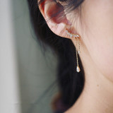 9K Gold Angel Wings Drop Earrings