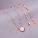 925 Sterling Silver Opal Necklace 925 Sterling Silver Opal Necklace
