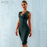 ADYCE  Women Bandage Tank Deep V-Neck Sleeveless Bodycon Celebrity Party Dress