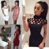 Women New Sexy Bandage Bodycon Sleeveless Evening Party Short Mini Dress