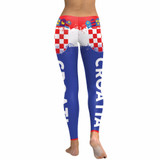 Croatia Women Cheer Digital Print  Workout Fitness Legging Pants