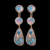 Bohemian Ethnic thread Fringe  Big Beads Statement Party hang Drop Earrings