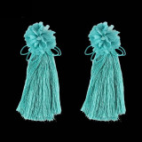 Bohemian Ethnic thread Fringe  Big Beads Statement Party hang Drop Earrings