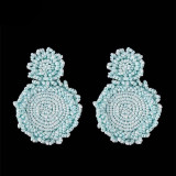 Bohemian Ethnic thread Fringe  Big Beads Statement Party hang Drop Earrings