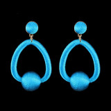 Bohemian Ethnic thread Fringe  Big Beads Statement Party hang Drop Earrings