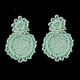 Bohemian Ethnic thread Fringe  Big Beads Statement Party hang Drop Earrings