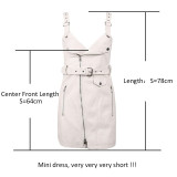 Fashion PU leather women dress V neck mini bodycon sexy dress Christmas zipper autumn winter short dress