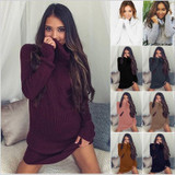 Women Winter  Knitted Turtleneck Long Sleeve Slim Loose Sweaters Pullovers Plus Size Streetwear Dress Women Winter  Knitted Turtleneck Long Sleeve Slim Loose Sweaters Pullovers Plus Size Streetwear Dress