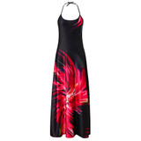 Summer Fall Boho Floral Women Elegant Plus Size Maxi Dress