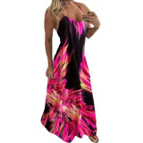 Summer Fall Boho Floral Women Elegant Plus Size Maxi Dress