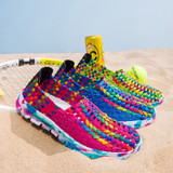 Women Shoes Summer Flats Female Loafers Women Casual Flat Woven Shoe Breathable Sneakers Slip On Colorful