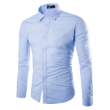 New Men Casual Formal Shirts Slim Fit Shirt Top Long Sleeve Business Work Luxury Formal Shirts