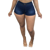 Short Jeans Women Blue Button Elastic High Waisted Denim Shorts Jeans Feminino Summer Black Hot Women's Denim Shorts For Women