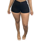Short Jeans Women Blue Button Elastic High Waisted Denim Shorts Jeans Feminino Summer Black Hot Women's Denim Shorts For Women