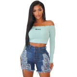 New Fashion Women Sexy Ripped Hole Denim Shorts Jeans  High Waist Casual Shorts plus size