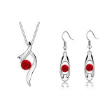 Women Elegant  Jewelry Set of Necklaces Pendants Dangle Earrings for Wedding Party