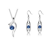 Women Elegant  Jewelry Set of Necklaces Pendants Dangle Earrings for Wedding Party