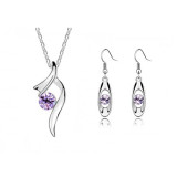 Women Elegant  Jewelry Set of Necklaces Pendants Dangle Earrings for Wedding Party