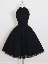 onlybridals Short prom dress  Simple Black Halter Short Prom Dress Homecoming Dress