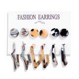 Set Acrylic Earrings For Women Bohemian Earrings Big Dangle Drop Earring