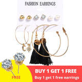 Set Acrylic Earrings For Women Bohemian Earrings Big Dangle Drop Earring