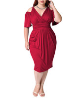 Women's off-the-shoulder waist sexy elegant V-Neck dress