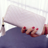 ISKYBOB Long Leather Handbag Checkbook Purse Wallet for Women