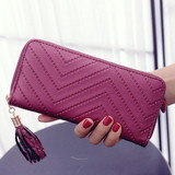 ISKYBOB Long Leather Handbag Checkbook Purse Wallet for Women