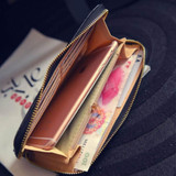 ISKYBOB Long Leather Handbag Checkbook Purse Wallet for Women