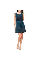 Robe patineuse sans manches Thea à imprimé zèbre bleu nuit (Modèle D19)