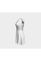 Robe évasée à pois colorés