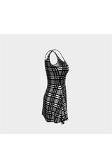 Robe évasée à carreaux