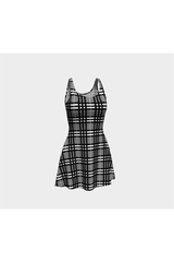Robe évasée à carreaux